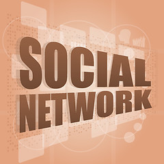 Image showing social network word on digital screen