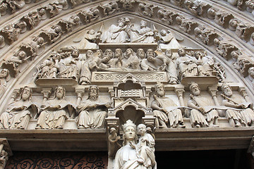 Image showing Notre Dame Cathedral, Paris, Portal of the Virgin