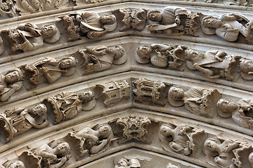 Image showing Notre Dame Cathedral, Paris, Portal of the Virgin