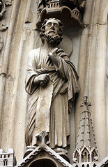 Image showing Paris, Notre-Dame cathedral, portal of the Virgin