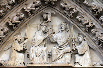 Image showing Notre Dame Cathedral, Paris. The Portal of the Virgin