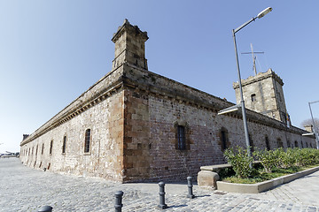 Image showing Barcelona, Spain. Famous Montjuic Fort, old castle.