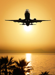 Image showing beautiful sea view and plane