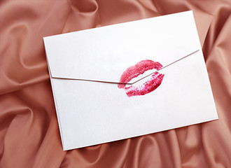 Image showing envelope with lipstick kiss