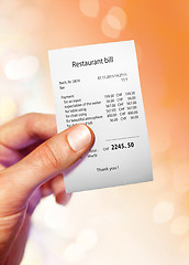 Image showing Restaurant bill