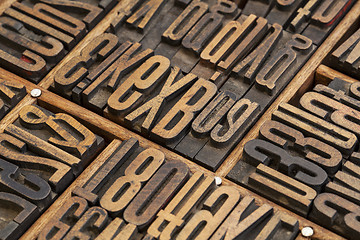 Image showing lettepress wood type blocks