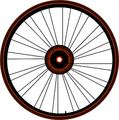 Image showing bike wheel with tire and spokes isolated on white background