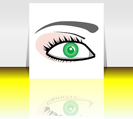 Image showing Beauty woman eyes on flyer or presentation