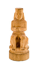 Image showing priest statue carved handmade wood piece isolated 