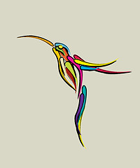 Image showing Stylized humming bird