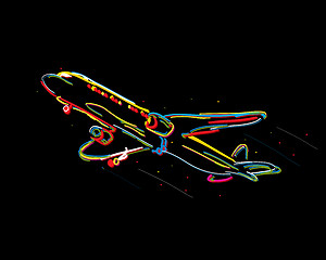 Image showing Funky airplane