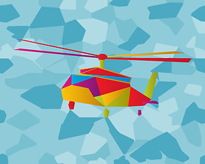Image showing Stained glass helicopter