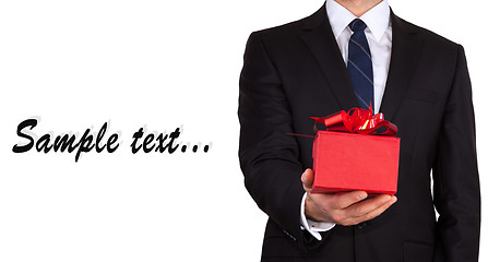 Image showing Businessman with gift