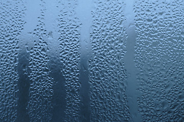 Image showing Water drops on glass