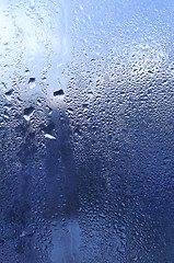 Image showing Water drops on window glass