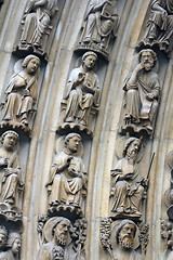 Image showing Paris, Notre-Dame cathedral, portal of the Virgin