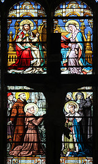 Image showing Stained glass window in Saint-Eustache church, Paris, France