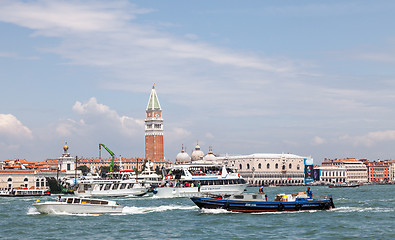 Image showing Intense Nautical Traffic in Venice