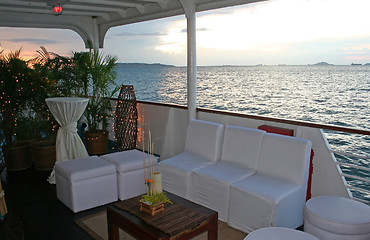 Image showing Interior of a luxury yacht