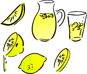 Image showing Lemonade and lemons