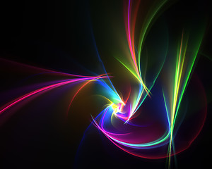 Image showing Rainbow Swirls Design Fractal Art