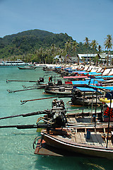 Image showing Boats at the beach