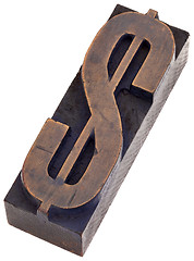 Image showing dollar sign in letterpress type