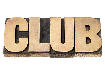 Image showing club word in wood type
