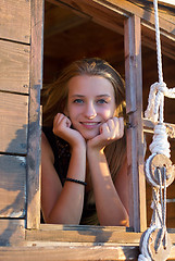 Image showing Girl in the window