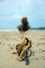 Image showing anchor and boat