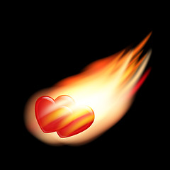 Image showing two burning hearts