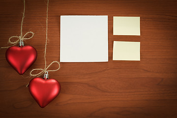 Image showing wooden board with notes for valentine message