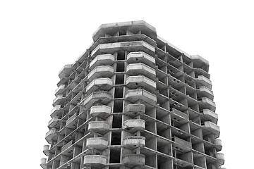 Image showing Unfinished high rise building concrete structure