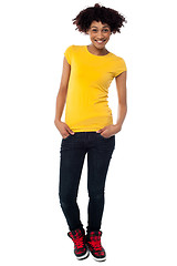 Image showing Fashionable young female in trendy casuals