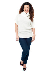 Image showing Fashionable woman in trendy casual wear