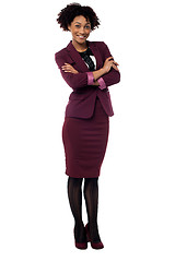 Image showing Confident corporate woman with folded arms