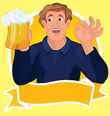 Image showing Man with beer ribbon 