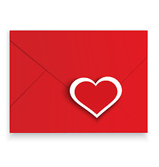 Image showing Heart stickers red envelope 