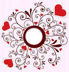 Image showing Heart stickers swirl frame 