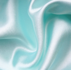 Image showing Smooth elegant blue silk as background 