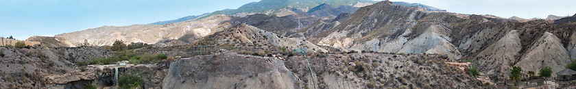 Image showing Panoramic scenic desert landscape in Tabernas