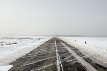 Image showing Snowing Road