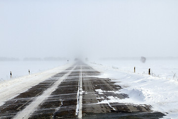 Image showing Snowing Road