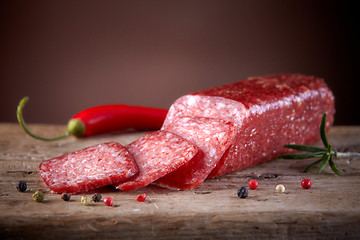 Image showing salami sausages