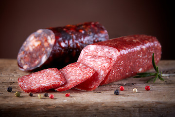 Image showing salami sausages