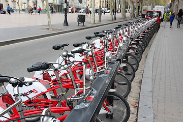 Image showing Barcelona city bikes