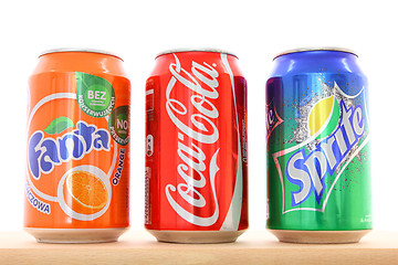 Image showing Coca Cola, Fanta, Sprite