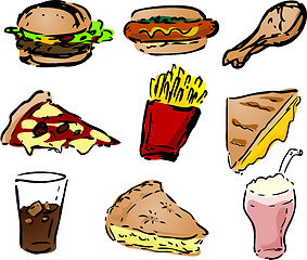 Image showing Fast food icons