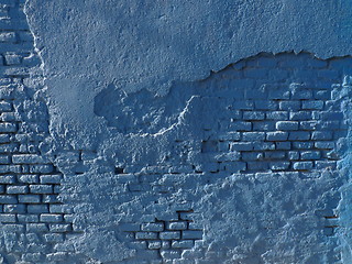 Image showing blue bricks wall