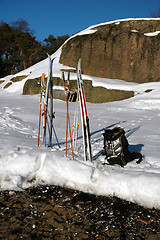 Image showing Skiing in coastline